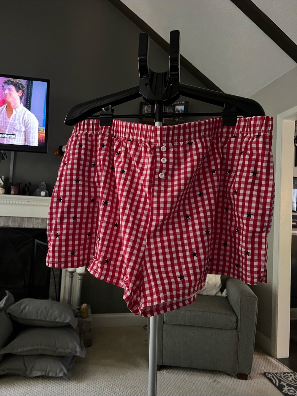 Zoe + Viv  Red and White Gingham with Blue Stars , Women’s 2x , new no tags